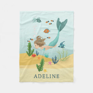 Couverture Polaire Filles mignonnes et Whimsical Mermaid Sea Kids
