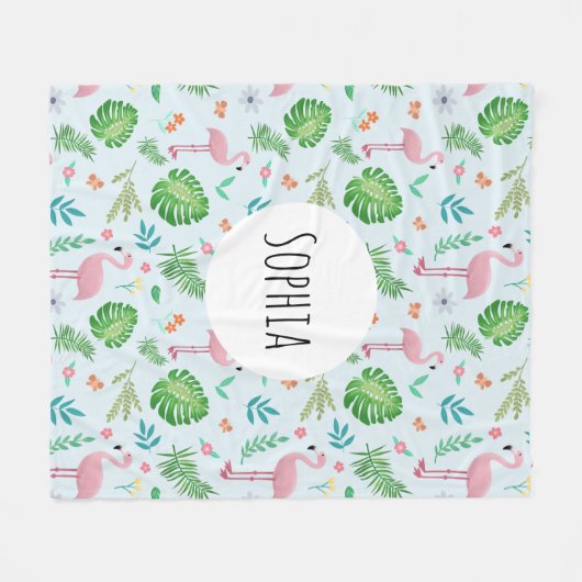 Couverture Polaire Filles mignonnes rose Tropical Flamingo Pattern En (Devant (Horizontal))