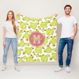 Couverture Polaire filles monogrammed balles de tennis coeurs motif