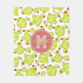 Couverture Polaire filles monogrammed balles de tennis coeurs motif (Devant)