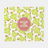 Couverture Polaire filles monogrammed balles de tennis coeurs motif (Devant (Horizontal))