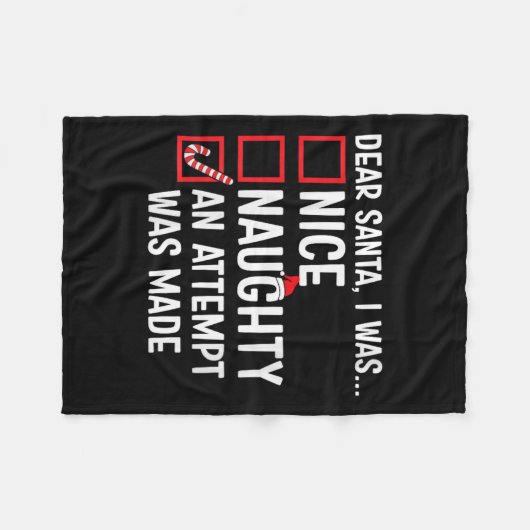 Couverture Polaire Filles Nice Naughty Une Tentative A Été Faite Drôl (Devant (Horizontal))