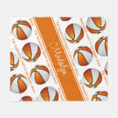 Couverture Polaire filles orange terrain de basket blanc mon endroit (Devant (Horizontal))