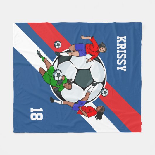 Couverture Polaire Filles personnalisées Concepteur de football (Devant (Horizontal))