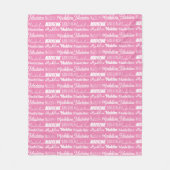 Couverture Polaire Filles roses personnalisées Nom Police Collage Cut (Devant)