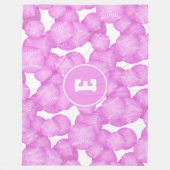Couverture Polaire filles roses softballs motif monogrammed (Devant)
