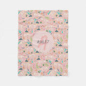 Couverture Polaire Filles science mignonne Dinosaure Fossil Monogramm (Devant)