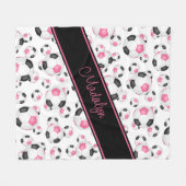Couverture Polaire filles sport rose noir ballon de football motif (Devant (Horizontal))