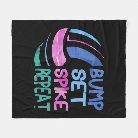 Couverture Polaire Filles Volleyball ensemble de balle Spike Répéter (Devant (Horizontal))