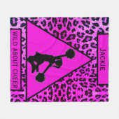 Couverture Polaire Filles "Wild About Cheer" Leopard rose (Devant (Horizontal))