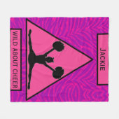 Couverture Polaire Filles "Wild About Cheer" Rose Purple Zebra (Devant (Horizontal))