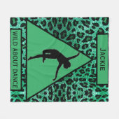 Couverture Polaire Filles "Wild About Dance" Green Leopard (Devant (Horizontal))