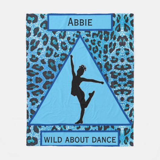 Couverture Polaire Filles "Wild About Dance" Leopard bleu (Devant)
