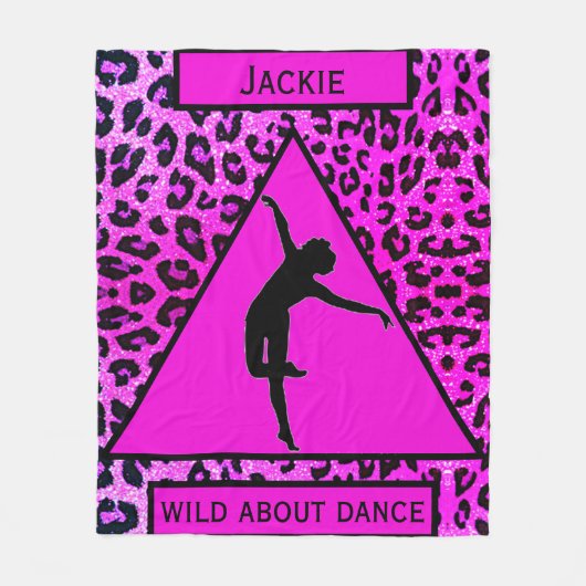 Couverture Polaire Filles "Wild About Dance" Leopard rose (Devant)