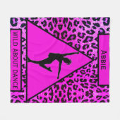 Couverture Polaire Filles "Wild About Dance" Leopard rose (Devant (Horizontal))