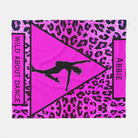 Couverture Polaire Filles "Wild About Dance" Leopard rose (Devant (Horizontal))