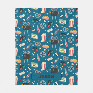 Couverture Polaire Film personnalisé Film de nuit Popcorn Motif