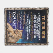 Couverture Polaire Fils d'amour | À Notre Fils Je Suis Fière De Vous  (Devant (Horizontal))