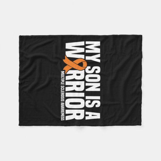 Couverture Polaire Fils Est Un Guerrier Ms Sclérose En Plain (Devant (Horizontal))