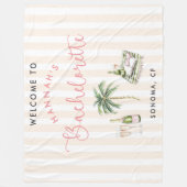 Couverture Polaire Fin de semaine Retro Pink Wine Country (Devant)