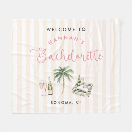 Couverture Polaire Fin de semaine Retro Pink Wine Country (Devant (Horizontal))