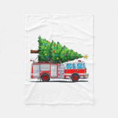 Couverture Polaire Fire Truck Christmas Tree Xmas Lights Firefighter (Devant)