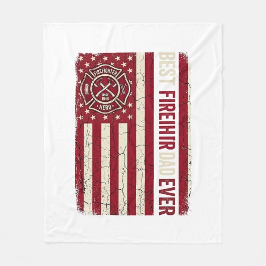 Couverture Polaire Firefighter Dad Vertical Flag Vintage (Devant)