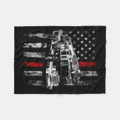Couverture Polaire Fireman American Flag Thin Red Line Firefighter (Devant (Horizontal))