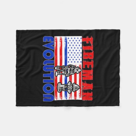Couverture Polaire Fireman Evolution Fireman Gift Proud Firefighter Q (Devant (Horizontal))