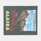 Couverture Polaire Fireweed et montagnes - Latouche, Alaska (Devant (Horizontal))