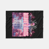 Couverture Polaire Firework Pink - Accueil de papa Trump 2024 (Devant (Horizontal))