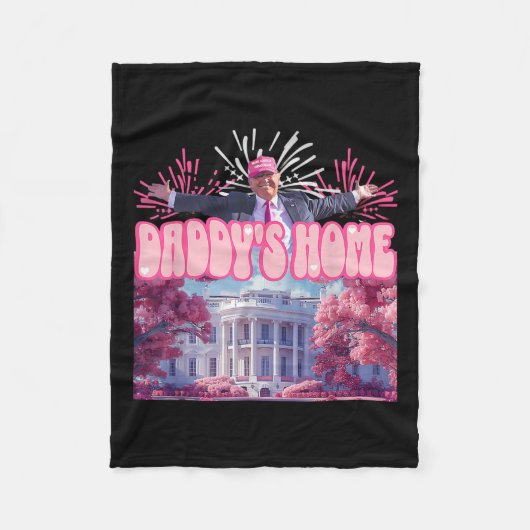 Couverture Polaire Firework Pink - Accueil de papa Trump 2024 (Devant)