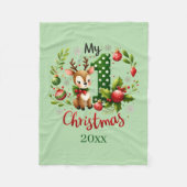 Couverture Polaire First Christmas add year baby Fleece Blanket (Devant)