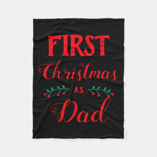 Couverture Polaire First Christmas As Dad Family Matching Red Text  (Devant)