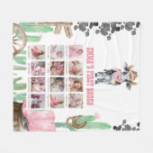 Couverture Polaire First Rodeo 1st Birthday 12 Month Photo Collage (Devant (Horizontal))
