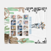 Couverture Polaire First Rodeo 1st Birthday 12 Month Photo Collage (Devant (Horizontal))