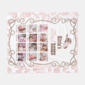 Couverture Polaire First Rodeo 1st Birthday Dusty Pink Photo Sign (Devant (Horizontal))