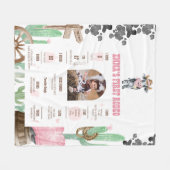 Couverture Polaire First Rodeo Baby Cow Wild West Milestone Sign (Devant (Horizontal))