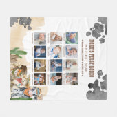 Couverture Polaire First Rodeo Birthday 12 Month Photo Collage (Devant (Horizontal))