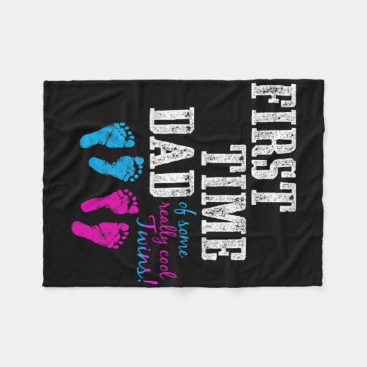 Couverture Polaire First Time Dad, Daddy Of Bg Twins, Father's Day Gi (Devant (Horizontal))