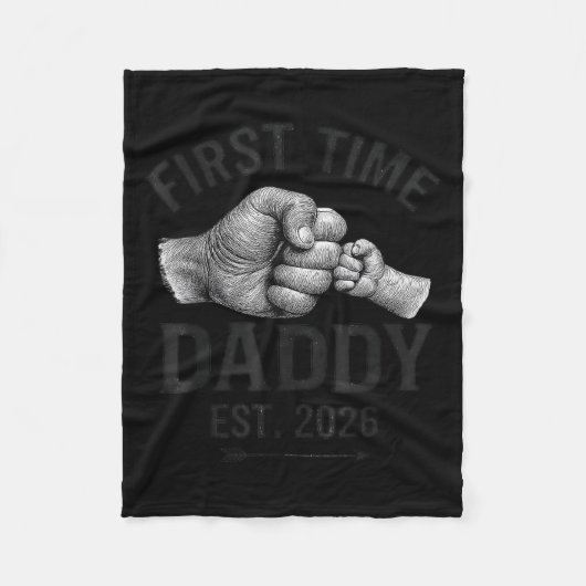 Couverture Polaire First Time Daddy Est 2026 Fist Bump New Dad Father (Devant)