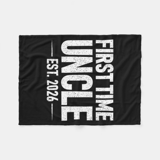 Couverture Polaire First Time Uncle Est. 2026 Funny New Uncle (Devant (Horizontal))