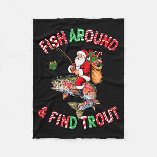 Couverture Polaire Fish Around Find Trout, Funny Fisherman Fishing Ch (Devant)