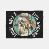 Couverture Polaire Fish Around Find Trout, Funny Fisherman Fishing Jo (Devant (Horizontal))