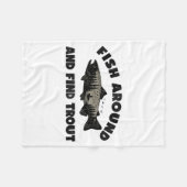 Couverture Polaire Fish Around Find Trout, Funny Fisherman Fishing Jo (Devant (Horizontal))