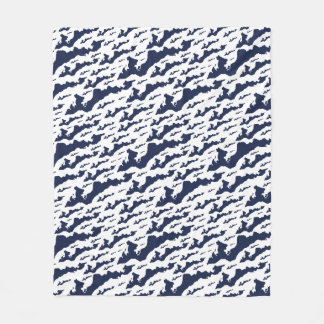 Couverture Polaire Fishers Island Fleece Blanket – Blue/White
