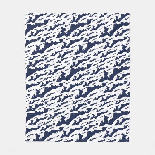 Couverture Polaire Fishers Island Fleece Blanket – Blue/White (Devant)