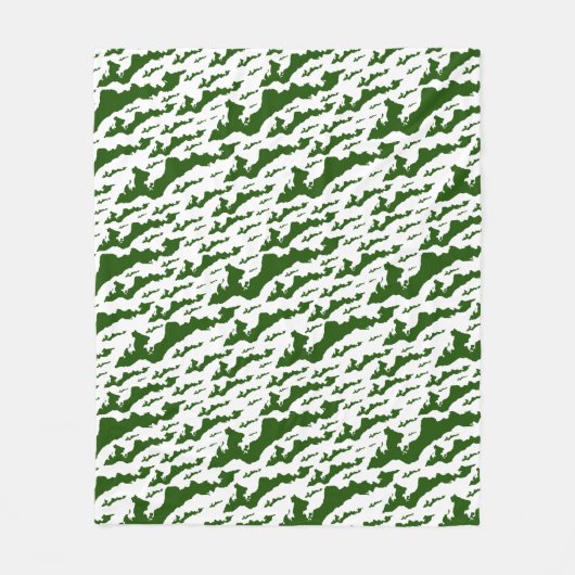 Couverture Polaire Fishers Island Fleece Blanket – Green/White (Devant)