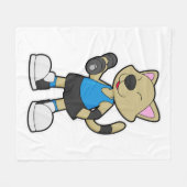 Couverture Polaire Fitness au chat avec Dumbbell (Devant (Horizontal))