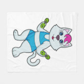 Couverture Polaire Fitness Cat Dumbbell (Devant (Horizontal))